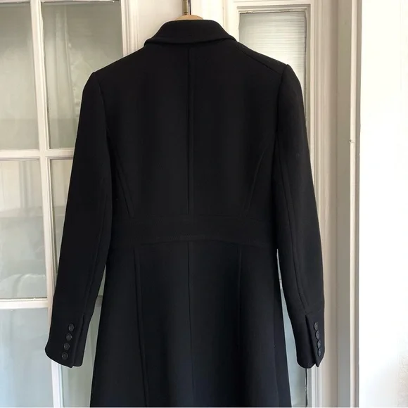 J. Crew Black Classic Lady Day Coat In Italian Double-cloth Wool With Th - Picture 10 of 16